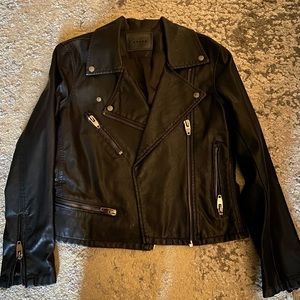PUC BLANK NYC Motto Leather jacket!!